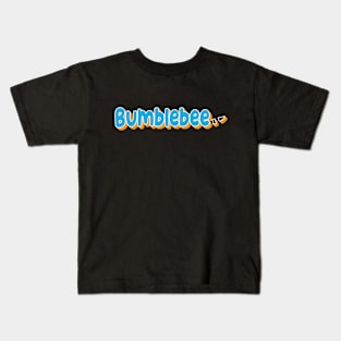 Bumblebee With Sting Blue Graphic Word Kids T-Shirt